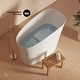 preview thumbnail 4 of 4, Cascade Ii 48" Single Slipper Japanese Soaking Freestanding Bathtub In Matte White, Stool Included