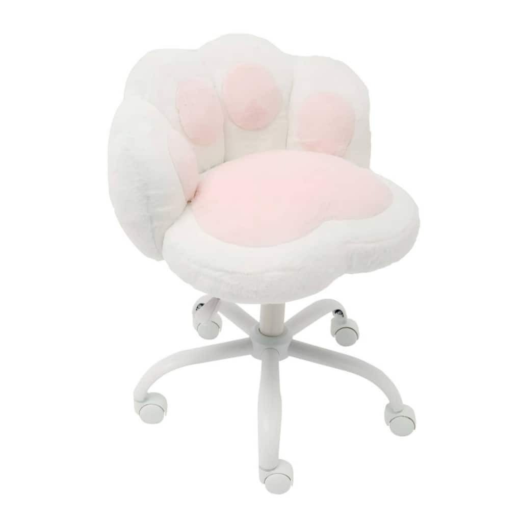 360°Rotating Height Adjustable Cute Cat Paw Office Chair with Wheels for Bedroom, Home Office