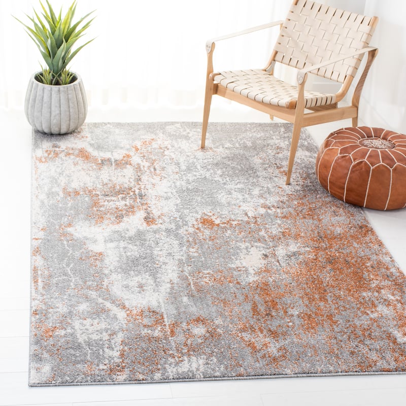 SAFAVIEH Aston Adosinha Modern Abstract Rug - 4' x 6' - Grey/Rust