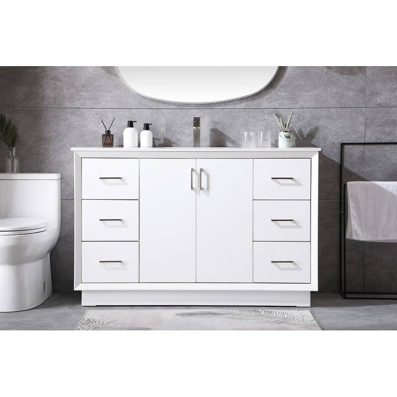 Elegant Lighting VF19654 Hayes 54" Free Standing Single Basin Vanity