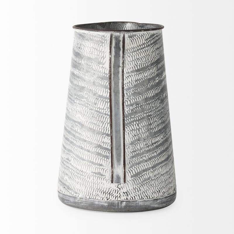 Serena II (Large) Gray/White Textured Metal Jug
