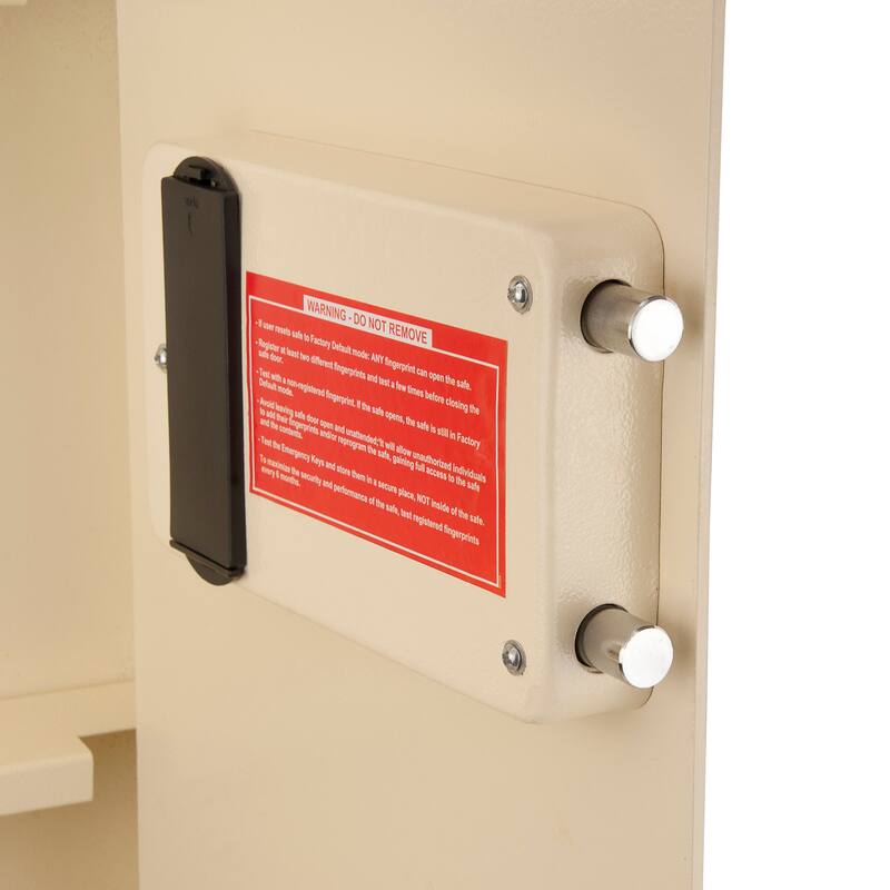 0.82 cubic ft beige biometric wall safe