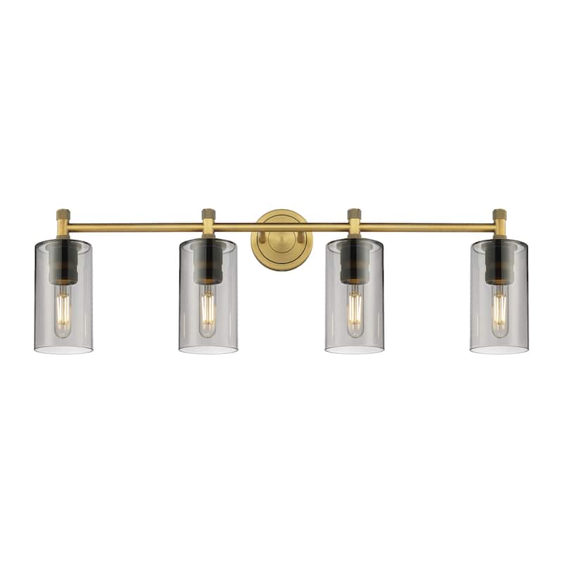 Innovations Lighting 434-4W-11-34 Crown Point Vanity Crown Point 4 - Brushed Brass / Plated Smoke
