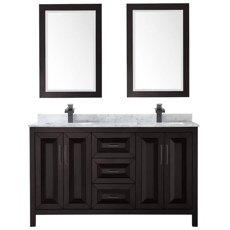 Wyndham Collection Daria 60" Free Standing Double Vanity Set with MDF