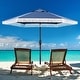 preview thumbnail 101 of 111, Autlaycil 7.5FT Patio Umbrella with Tilt and Crank Fringe+Navy blue