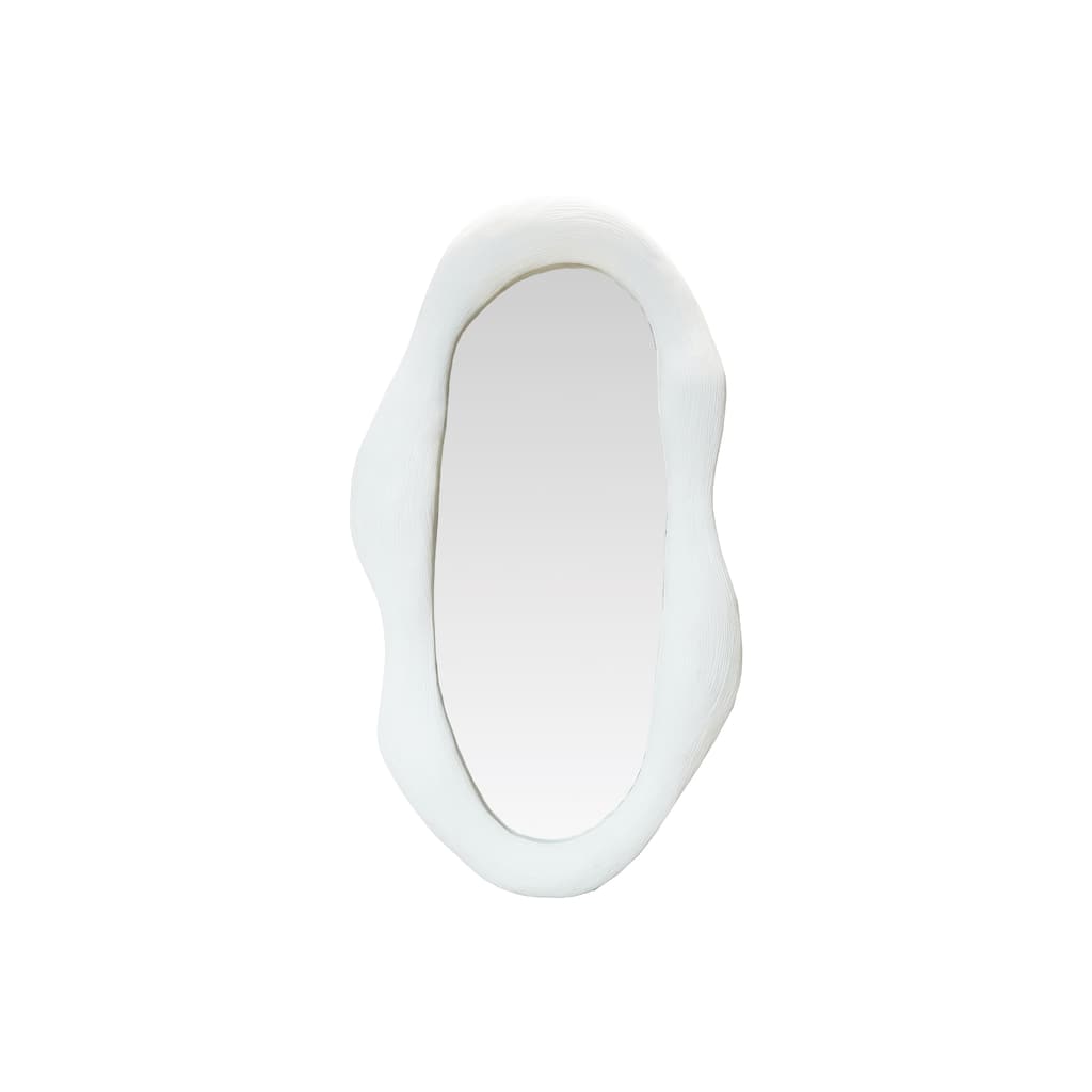 Resin Organic Shaped Wall Mirror with Debossed Lines - 23.25"L x 3.25"W x 40.5"H