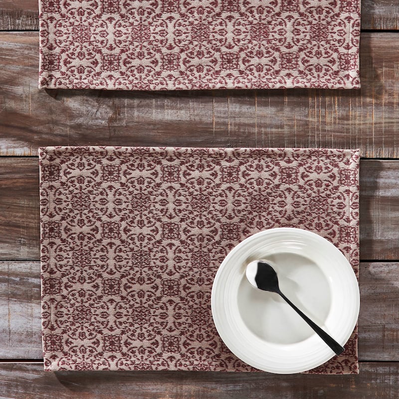 Custom House Jacquard Placemat Set of 2 13x19 - Set of 2 - 13x19 - Tan