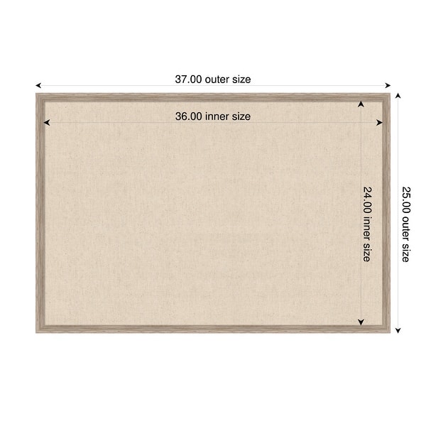 dimension image slide 68 of 91, Amanti Art Framed Fabric Pinboard Natural Linen Printed Bulletin Board