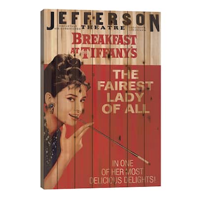 Breakfast At Tiffany's Film Poster (Jefferson Theatre Edition) Print On Wood by Radio Days - Multi-Color