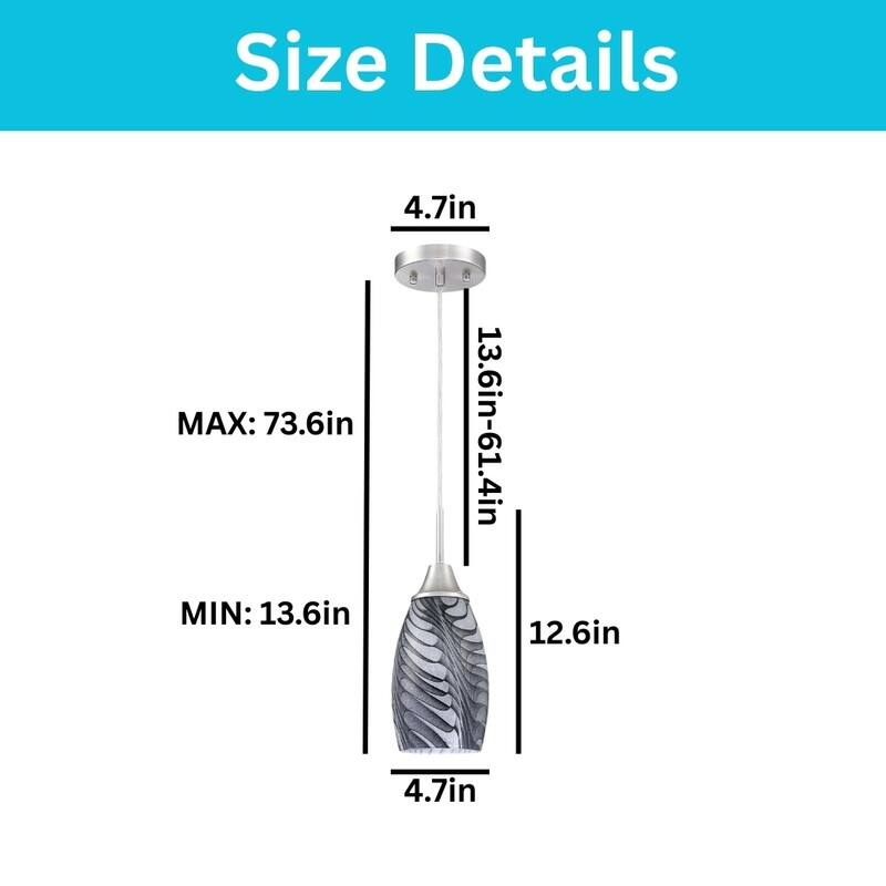 1 Pack hanging light gray light fixture glass pendant for light