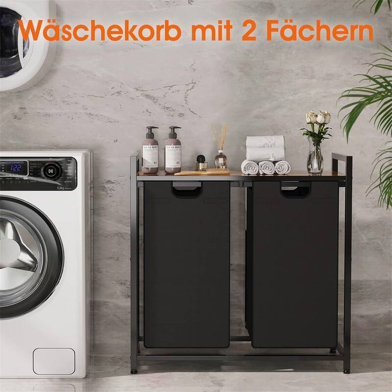 Laundry Hamper with 2 Section - 28.74"L x 11.81"W x 28.54"H
