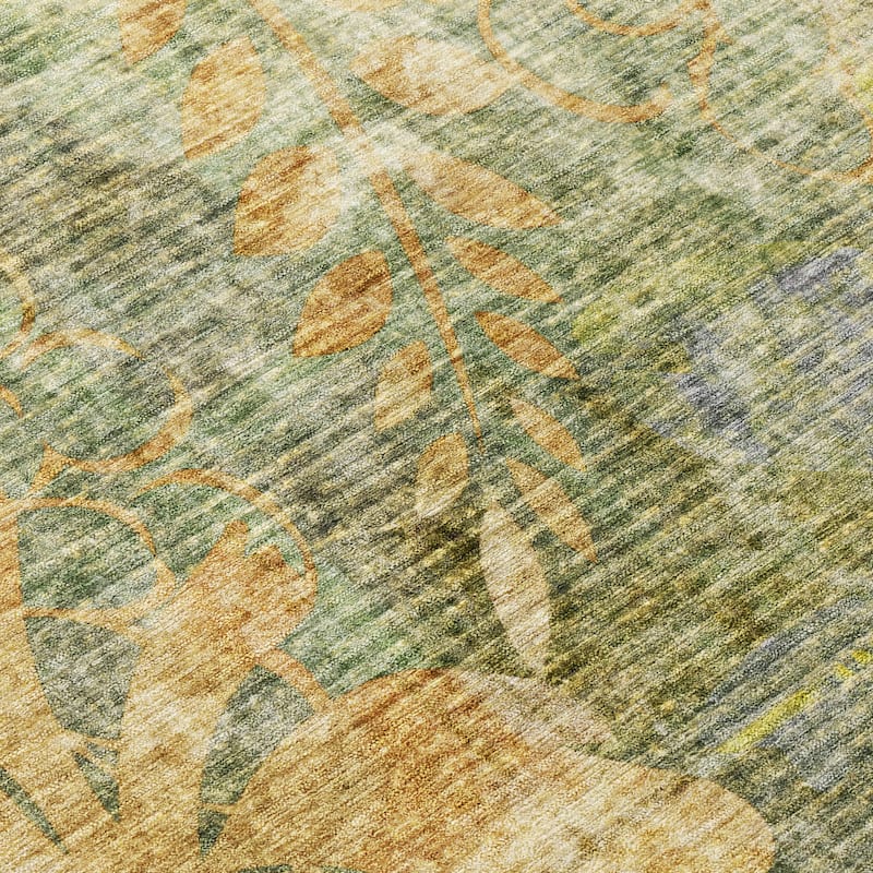 Machine Washable Indoor/ Outdoor Modern Floral Chantille Rug