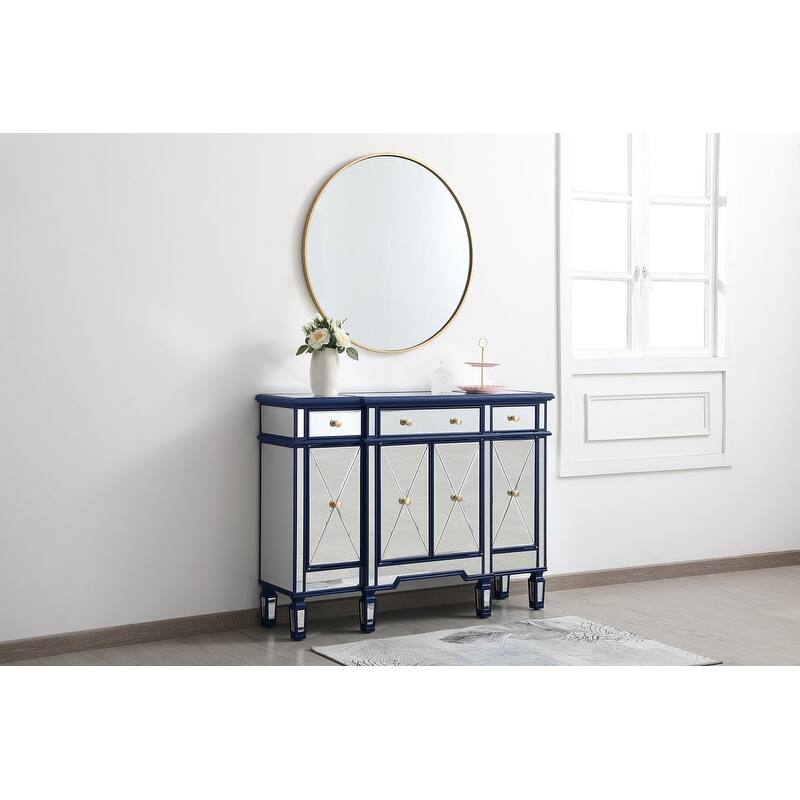 Contemporary 3-drawer 4-door Mirrored Cabinet