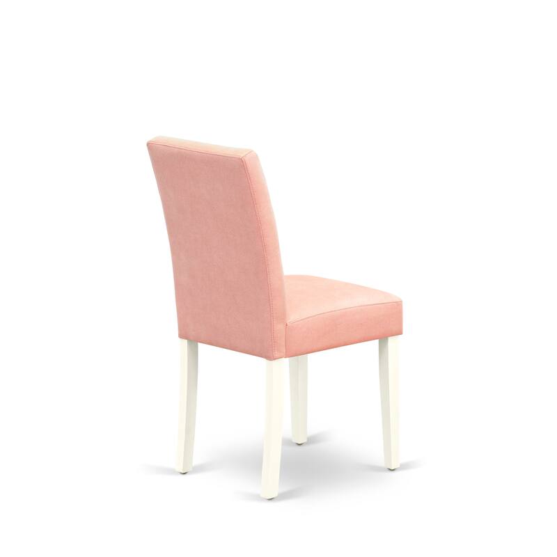 East West Furniture Dining Set Contains a Rectangle Kitchen Table and Chairs, Linen White (Pieces Options)