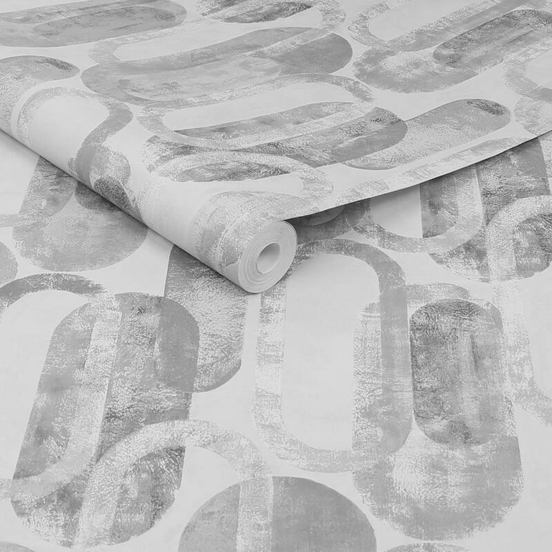 Oval Shapes Grey Wallpaper