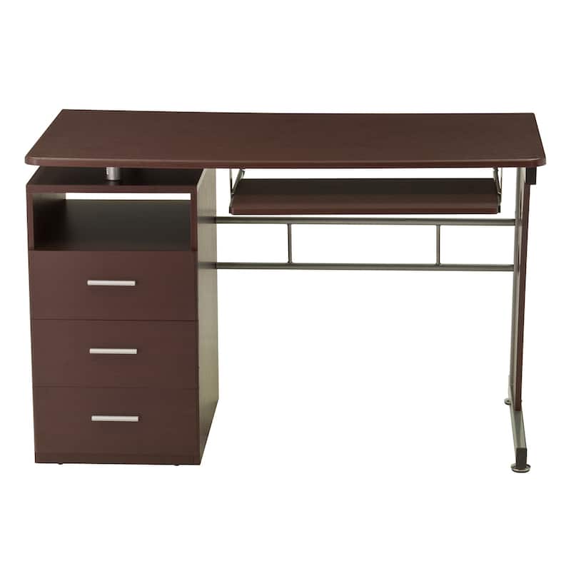 Computer Desk with 3 Drawers and Pull Out Keyboard Panel