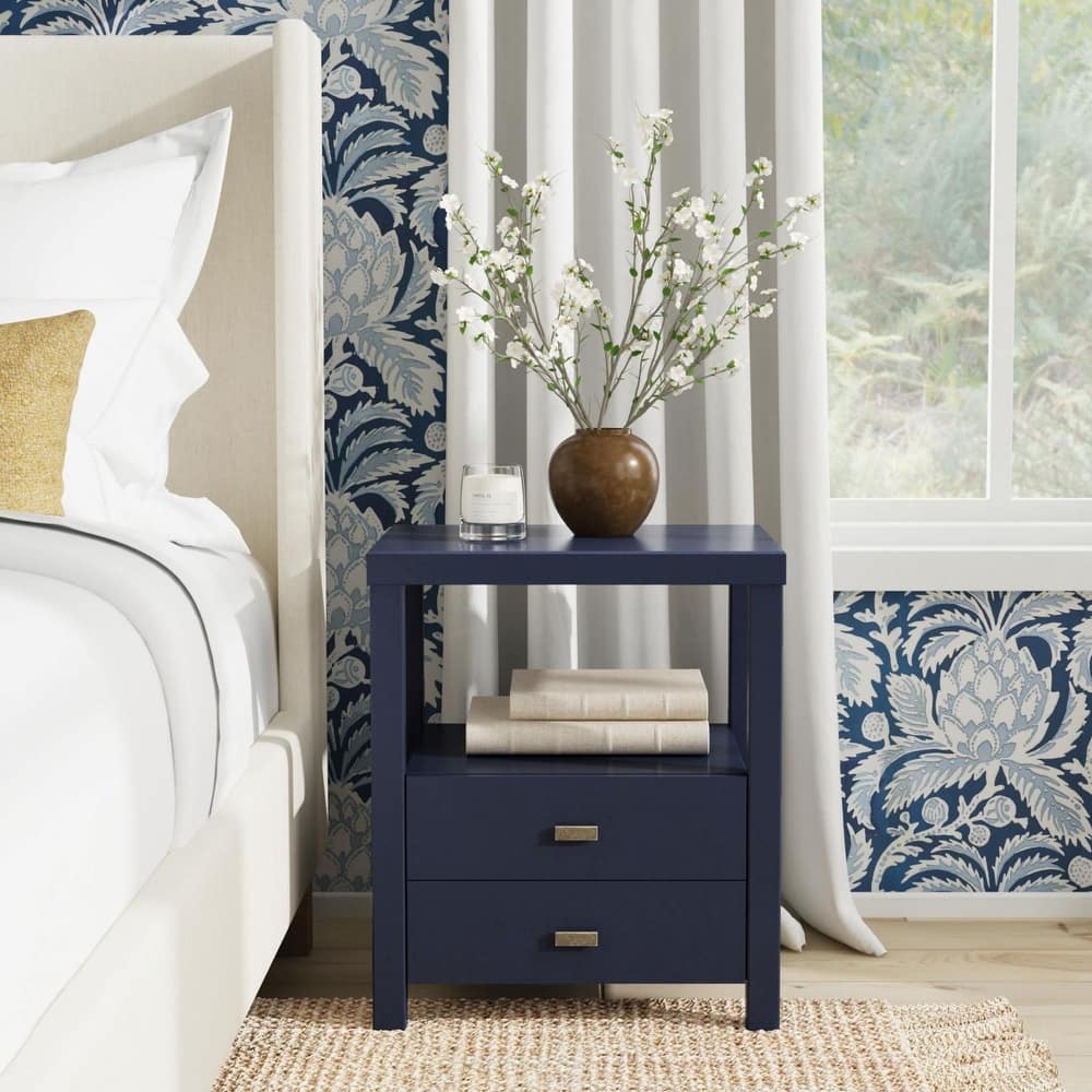 Painted Solid Acacia Wood Storage End Table by East at Main