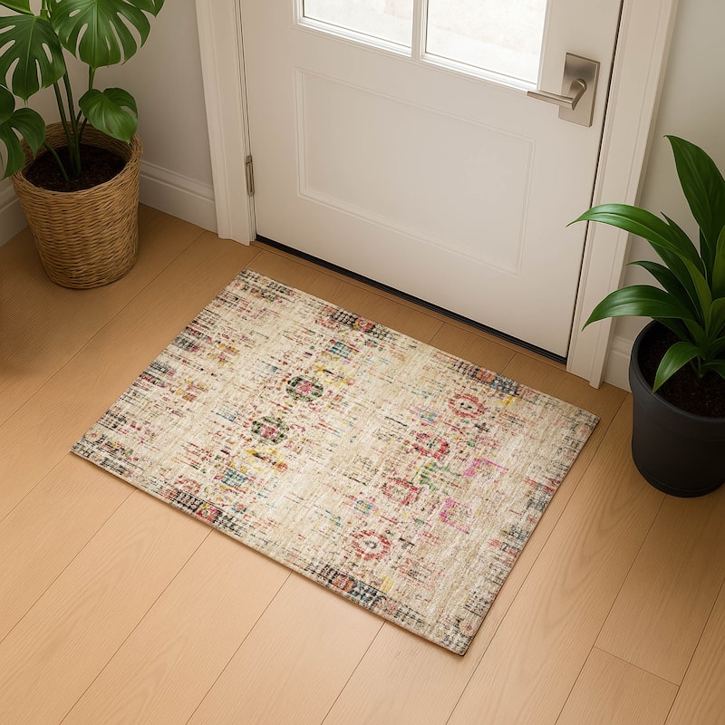 Premium Washable Super Soft Vintage Boho Mayfield Rug - Beige - 1'8" x 2'6"