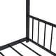 preview thumbnail 11 of 9, Classic Full Size Metal House Bed with Roof Metal Platform Bed, Comfort and Leisure Floor Bed for Kids, Boys or Girls-Black
