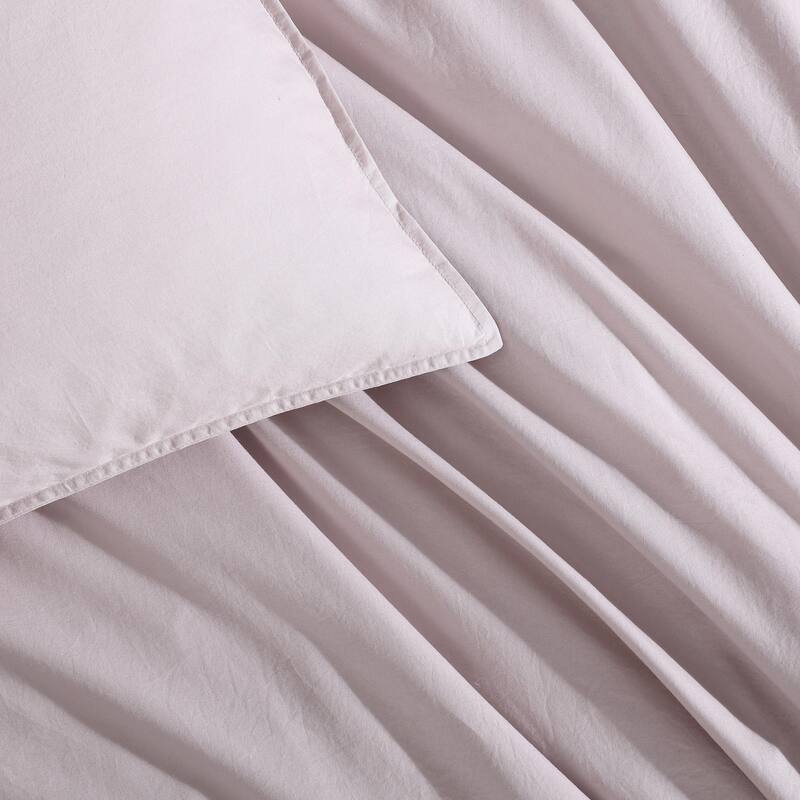 Calvin Klein Washed Percale Cotton Solid Comforter Set