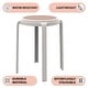 preview thumbnail 8 of 48, Tresse All-Weather Round Stackable Dining Stool with Wicker-Style Seat for Indoor, Outdoor, Patio, and Kitchen - Fully Assembled
