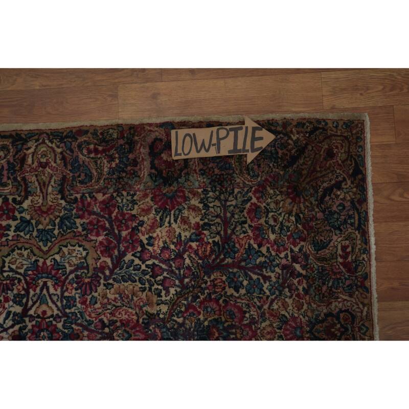 Hand Knotted Oriental 100% Wool Carpet Traditional All-Over Beige & Ivories Kerman Area Rug - 4' 9'' X 3' 0''