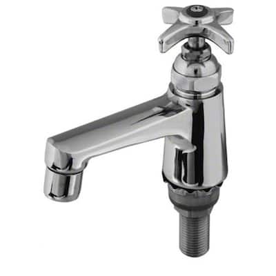T and S Brass Sill Faucet with 1/2" NPS Male Shank, Cross Handle and