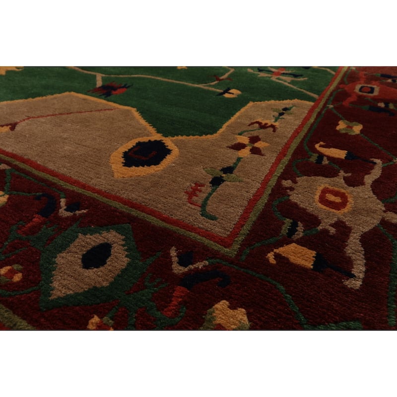 8x9'10'' Hand Knotted Wool Green Tibetan Art Plush Pile Tufenkian Rug - 8' x 9' 10''