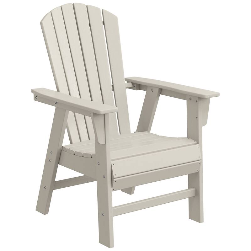 Altura Hdpe All Weather Outdoor Patio Adirondack Dining Chair - Sand