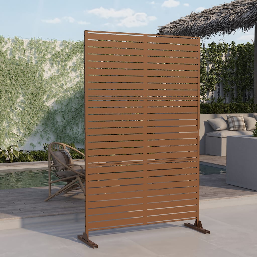Outdoor Metal Privacy Screen Panel Free Standing