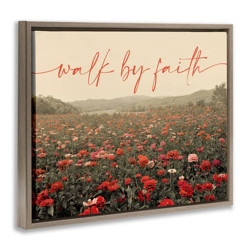 Stupell Walk By Faith Garden Framed Floater Canvas Wall Art Design By GAIL PECK