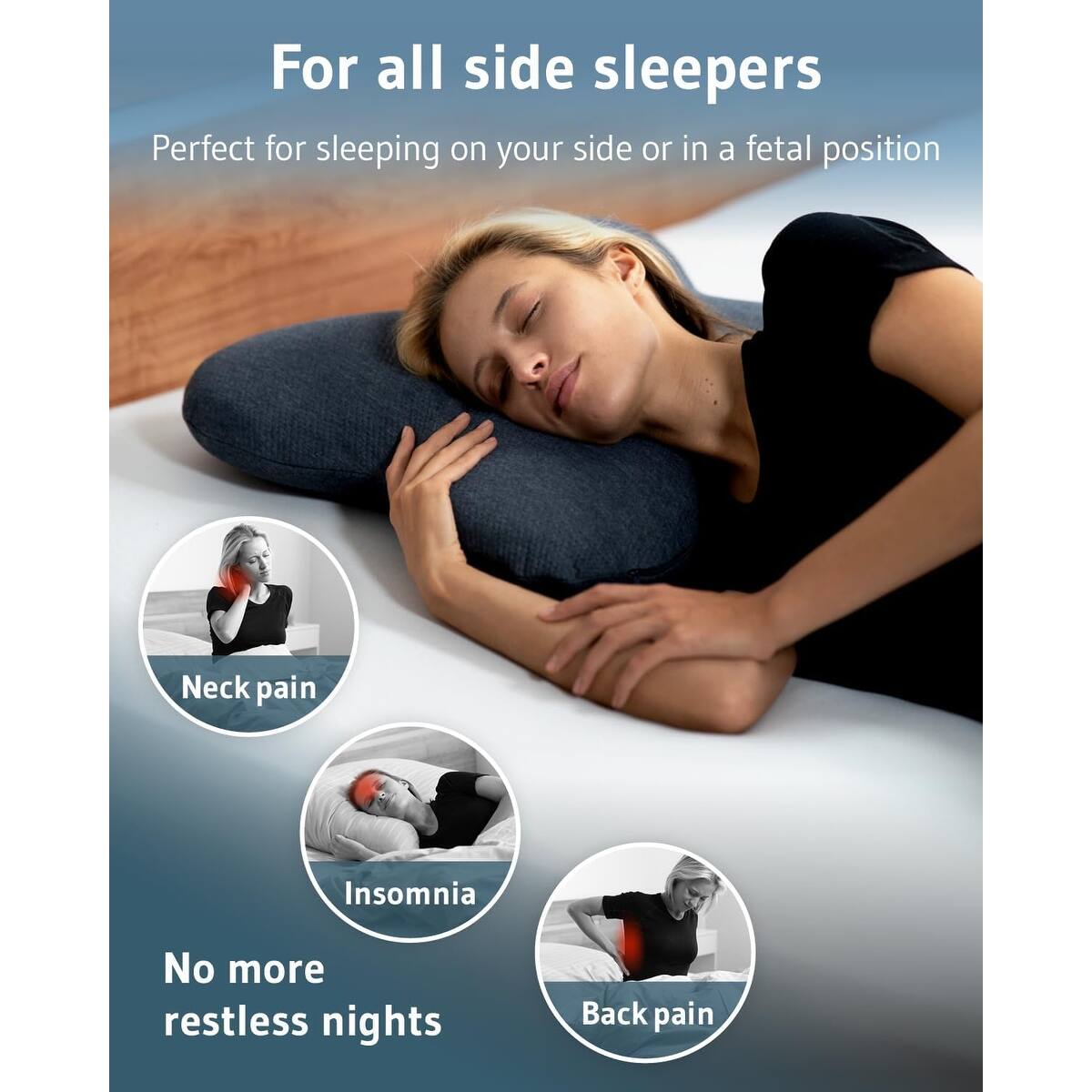 Memory Foam Bed Pillow Ergonomic with Quick Drying Thermic Pillowcase