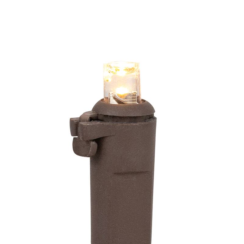 50ct Warm White LED Wide Angle Christmas Lights, 16.25ft Brown Wire