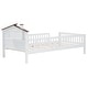 preview thumbnail 8 of 10, Twin Wood Platform Bed with House-shaped Headboard, LED and Built-in Storage, White