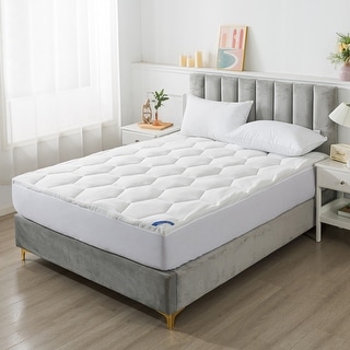 Royal Velvet Honeycomb Soft Knit Mattress Topper - White - Bed Bath & Beyond - 37213166