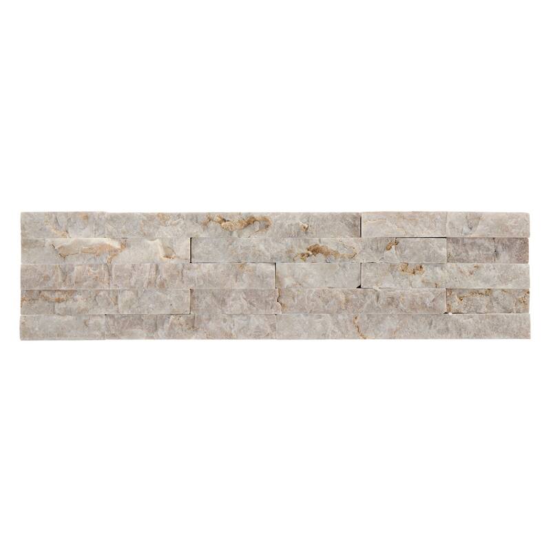 Slender Strip 3 in. x 12 in. Panel and 3 in. x 12 in. Corner Marble Wall Tile