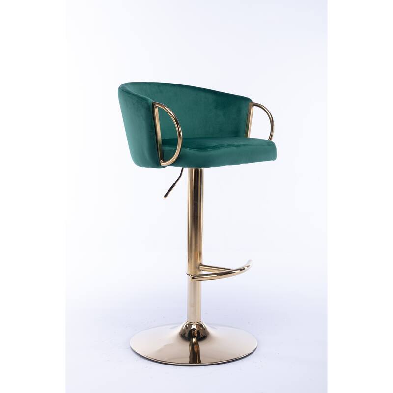 Velvet Swivel Bar Stools Set of 2, Counter Height Dining Chair with Padded Seat, Kitchen Island Stools with Footrest