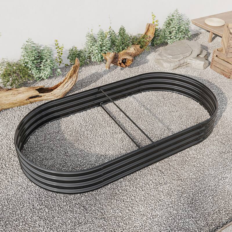 Raised Garden Bed Outdoor, Oval Large Metal Raised Planter Bed for for