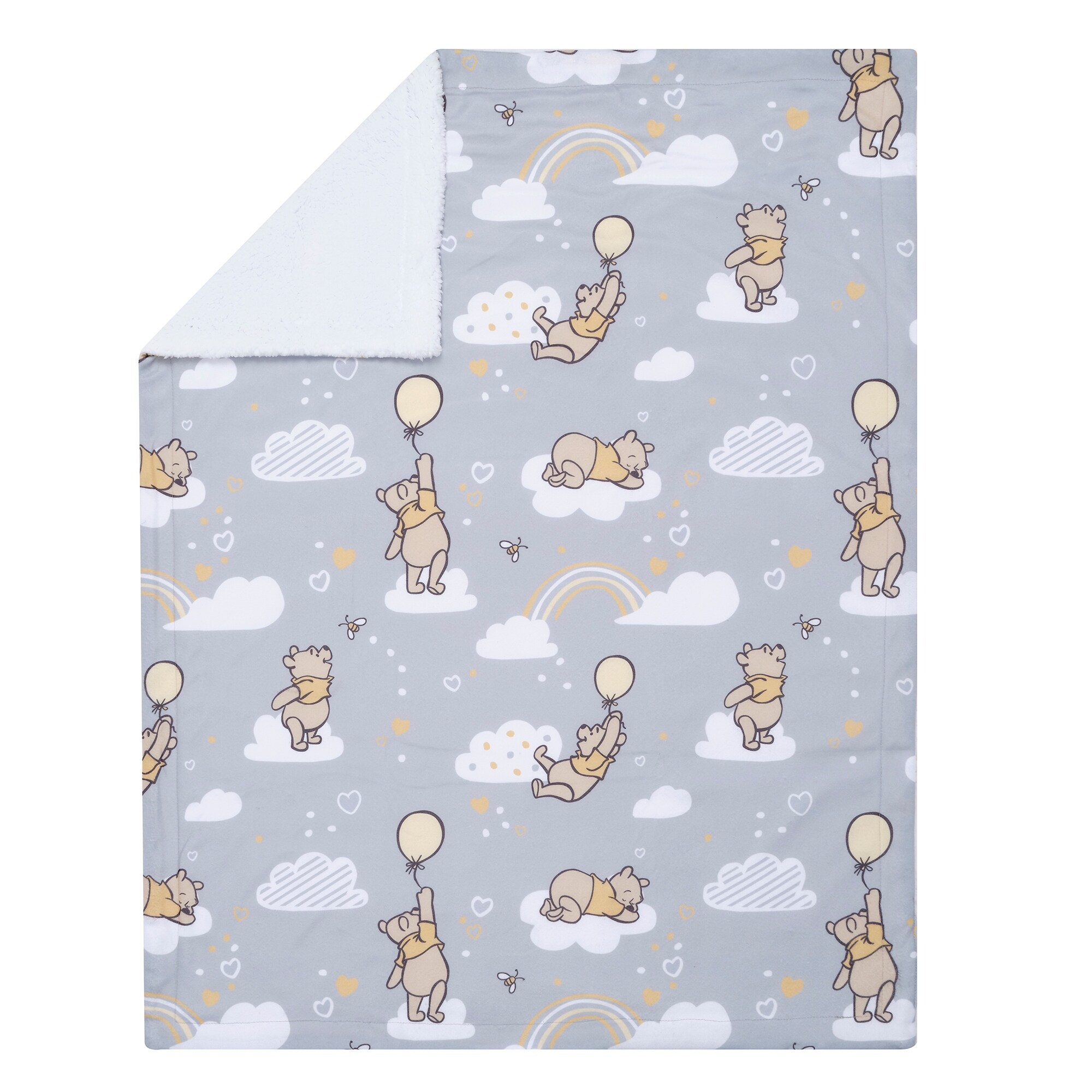 Lambs Ivy Disney Baby Hunny Bear Winnie the Pooh Gray Soft Faux