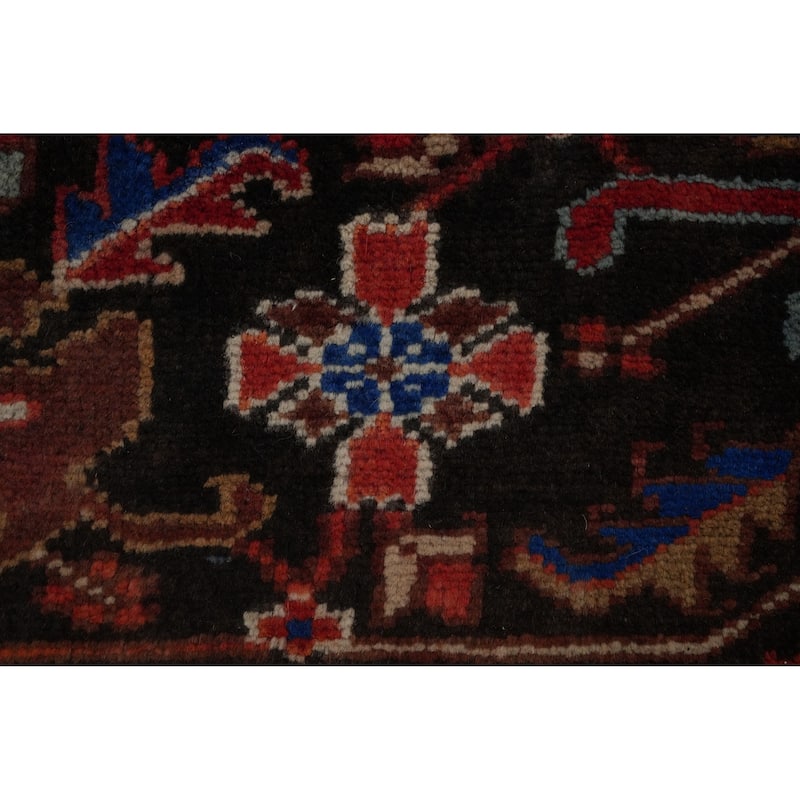 Hand Knotted Oriental 100% Wool Carpet Traditional Floral Red Heriz Area Rug - 11' 2'' X 8' 3''