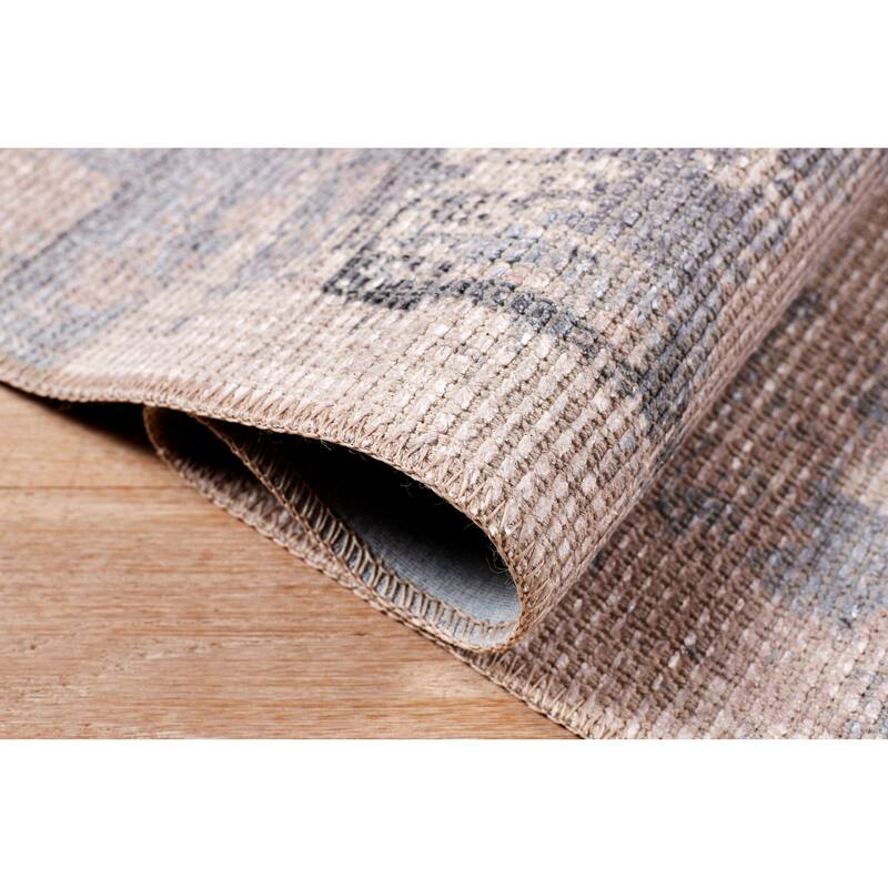Terra by Obeetee Avalon Brushstrokes Gray Rug
