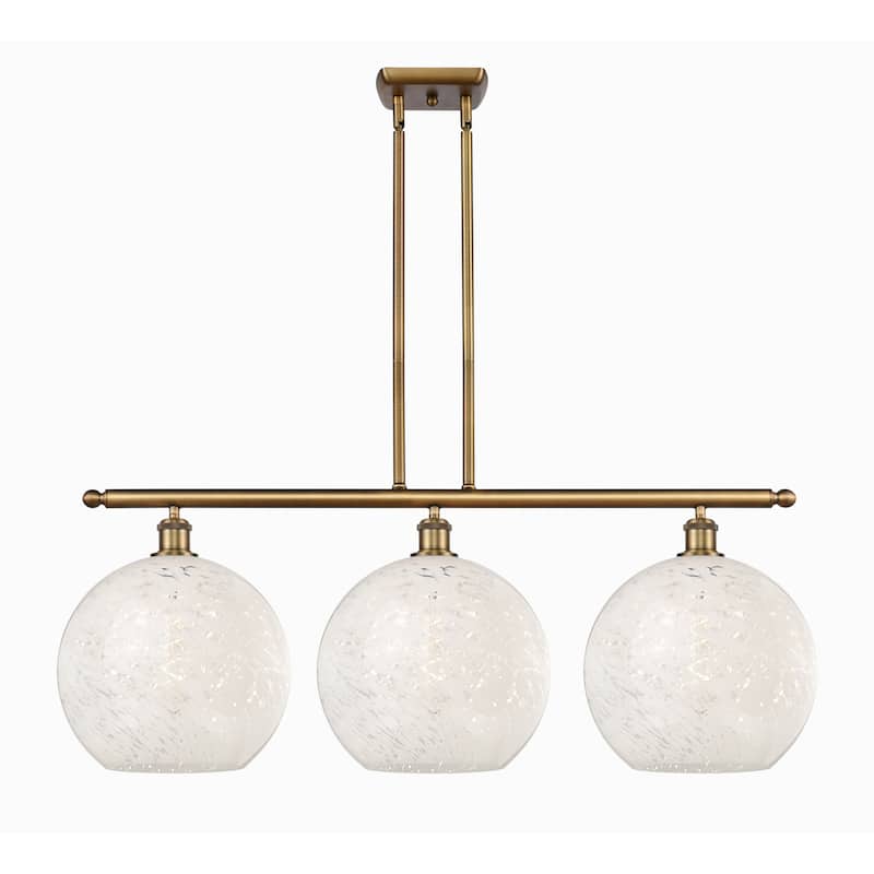 Innovations Lighting 516-3I-14-39-White Mouchette-Indoor Pendant White - Brushed Brass / White Mouchette