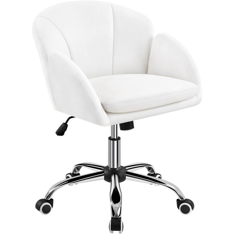 Yaheetech Modern Swivel Rolling Desk Chair Makeup Vanity Chair for Home Office