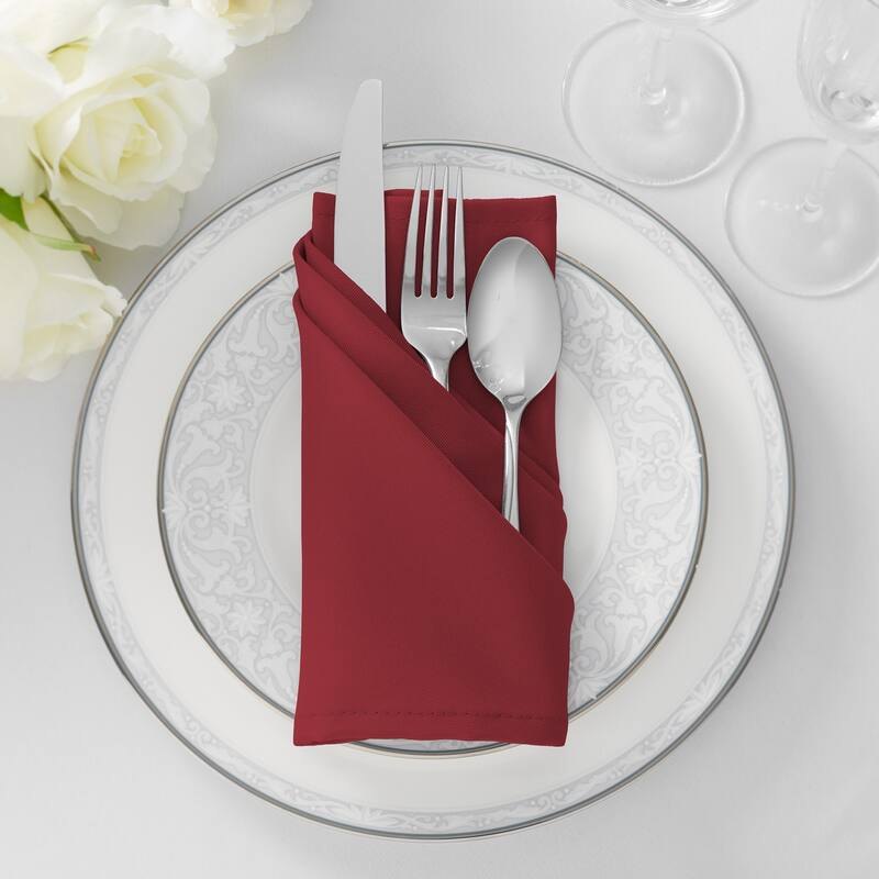 12 Pack 20 Inch Polyester Cloth Dinner Napkins for Party Restaurant