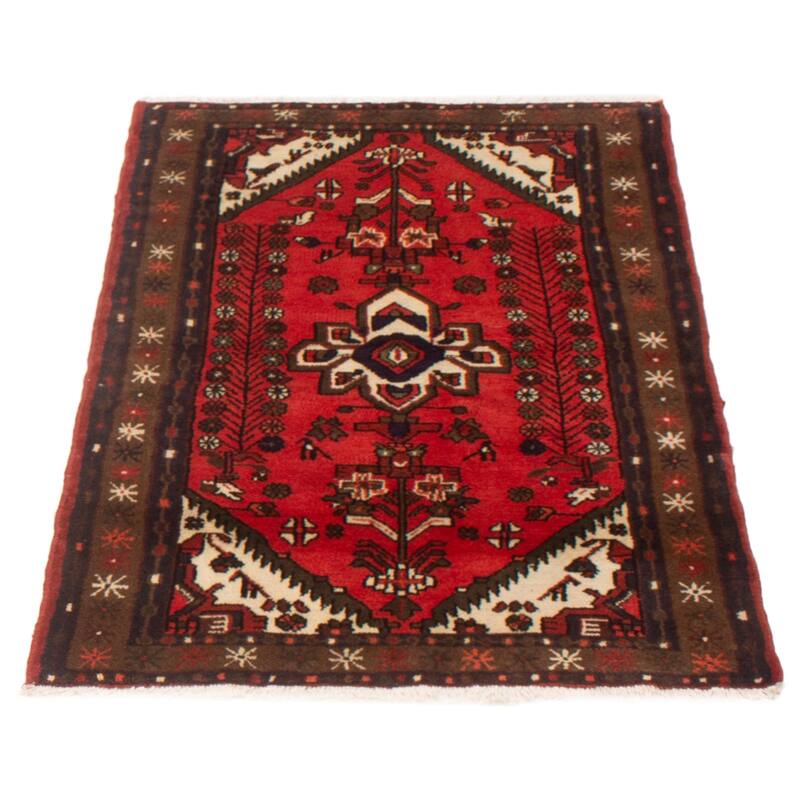 ECARPETGALLERY Hand-knotted Andelz Red Wool Rug - 3'2 x 4'8