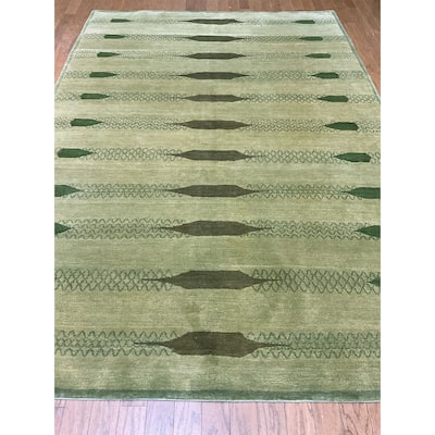 HERAT ORIENTAL Handmade 5'8 x 8'2 Tibetan Wool Rug - 5'8" x 8'2"