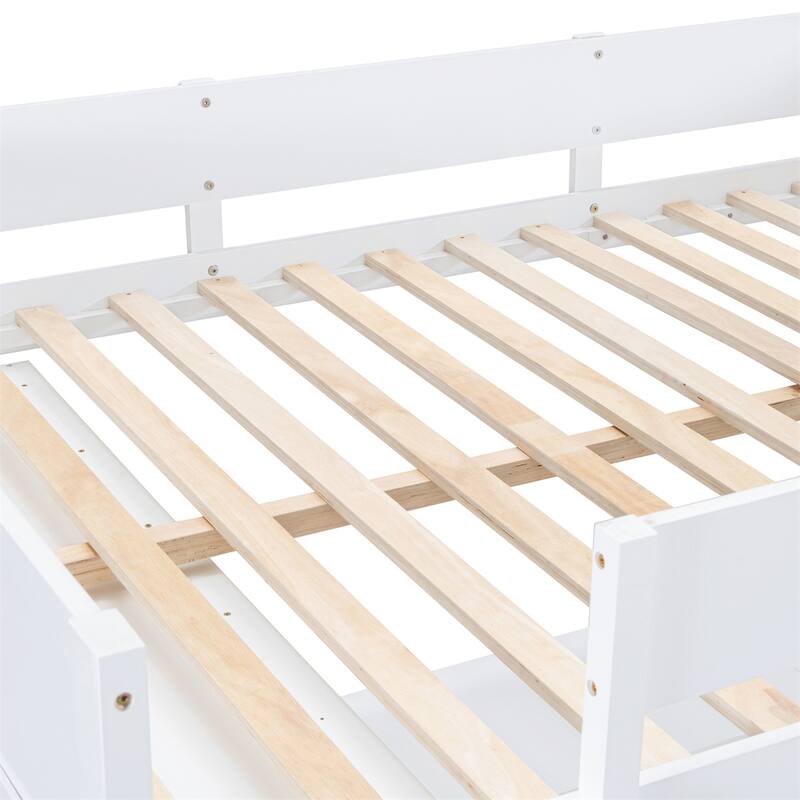 Full Size Loft Bed with Desk and Shelf