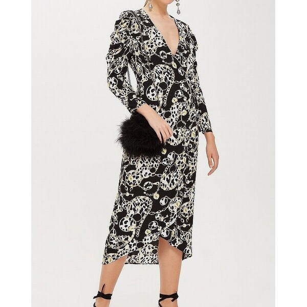 topshop black and gold dress