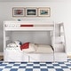 preview thumbnail 10 of 14, Max and Lily Modern Farmhouse Twin Over Twin Bunk Bed With Staircase and Storage Drawers