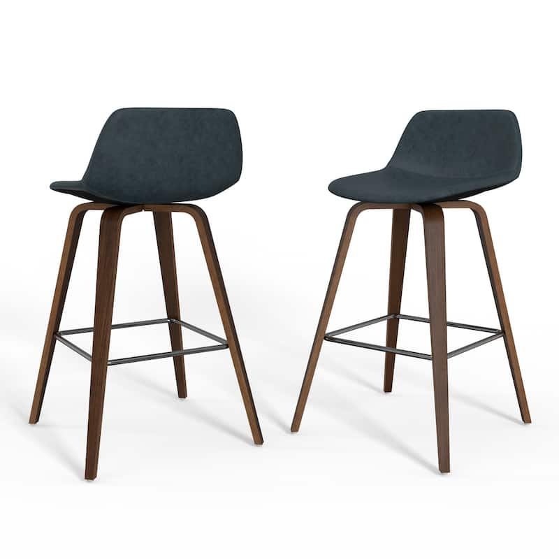 WYNDENHALL Cacey Mid Century Modern Bentwood Counter Height Stool (Set of 2) - 20.7'' x 21.1'' x 36.6